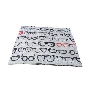 West Elm Duvet Queen Spectacles Glasses Black White Red Quirky Fun Maximalist
